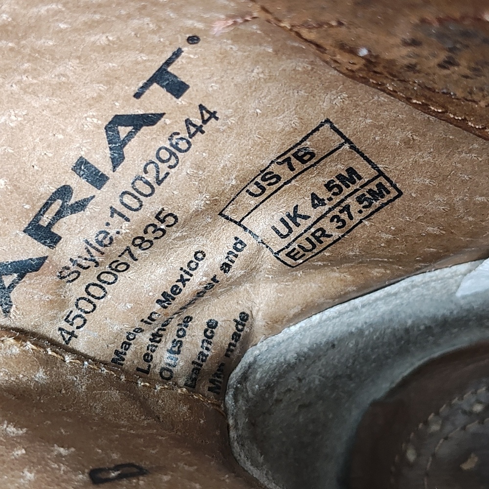 Ariat Distressed Tan Leather Ankle Boots - Picture 6 of 16